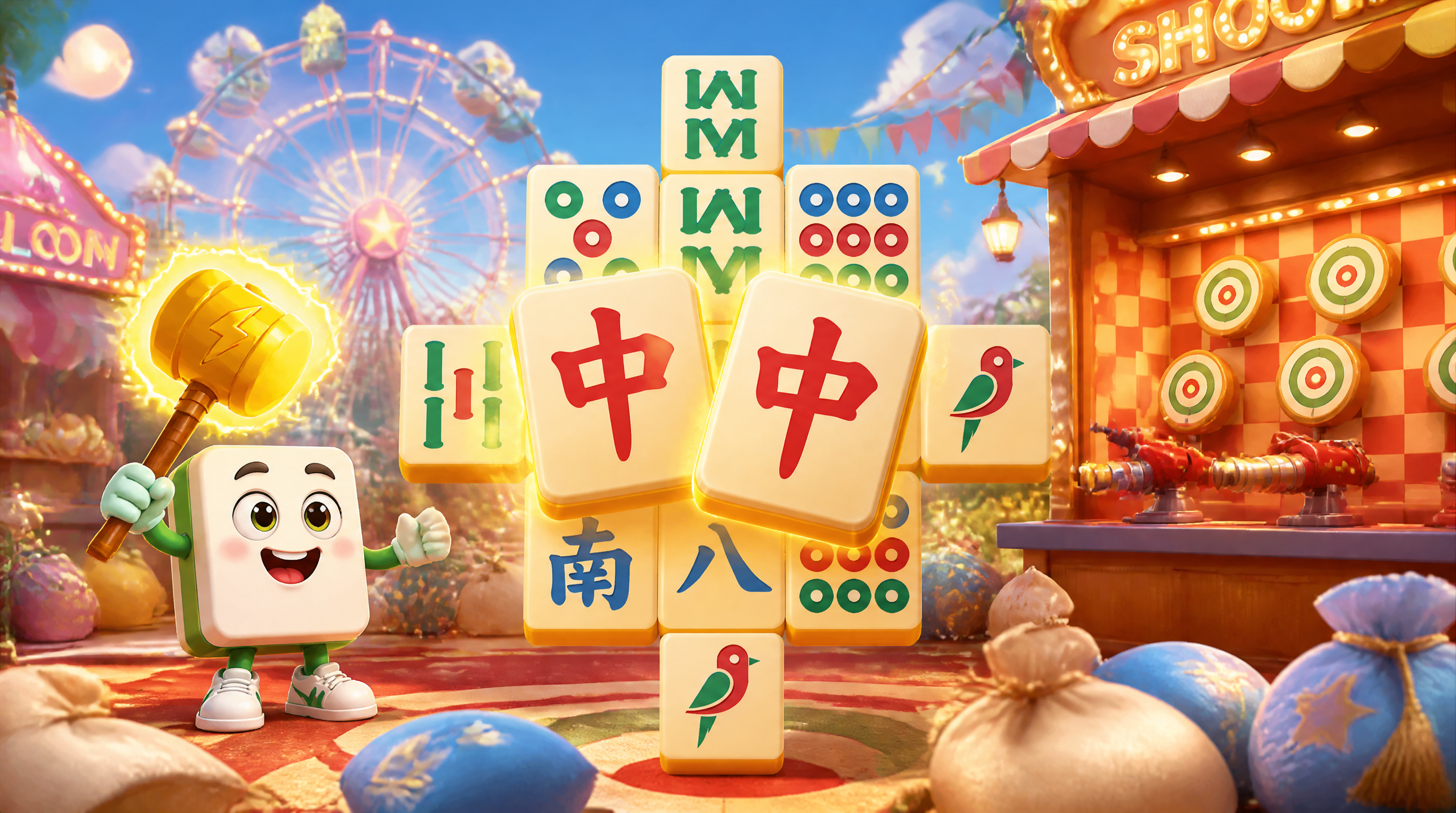 Mahjong Match: Tile Master at a colorful carnival